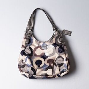 Coach Madison Maggie Handbag Hobo Scarf Print Sequin Optic 19180